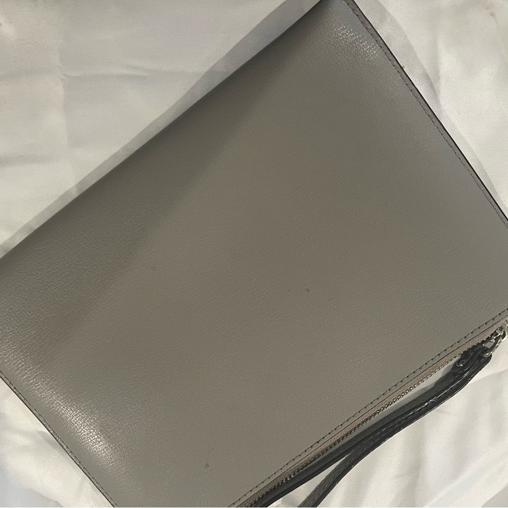 Michael Kors Gray Studded Leather Wristlet Clutch - Picture 2 of 4